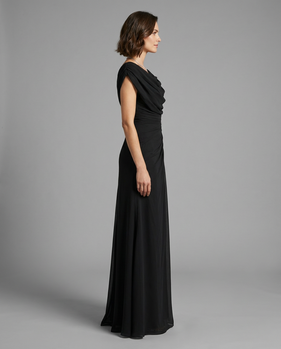 Cowl Neck Chiffon Maxi Dress