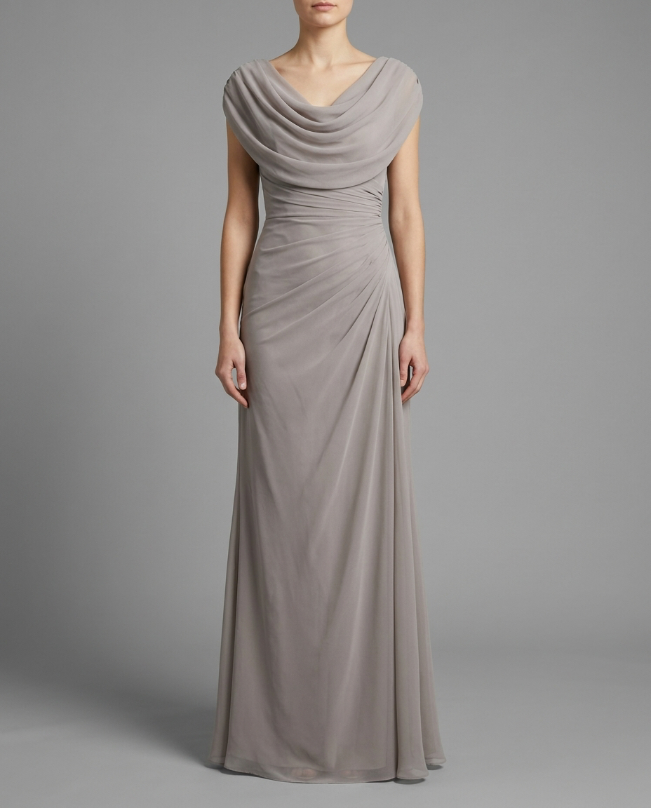 Cowl Neck Chiffon Maxi Dress