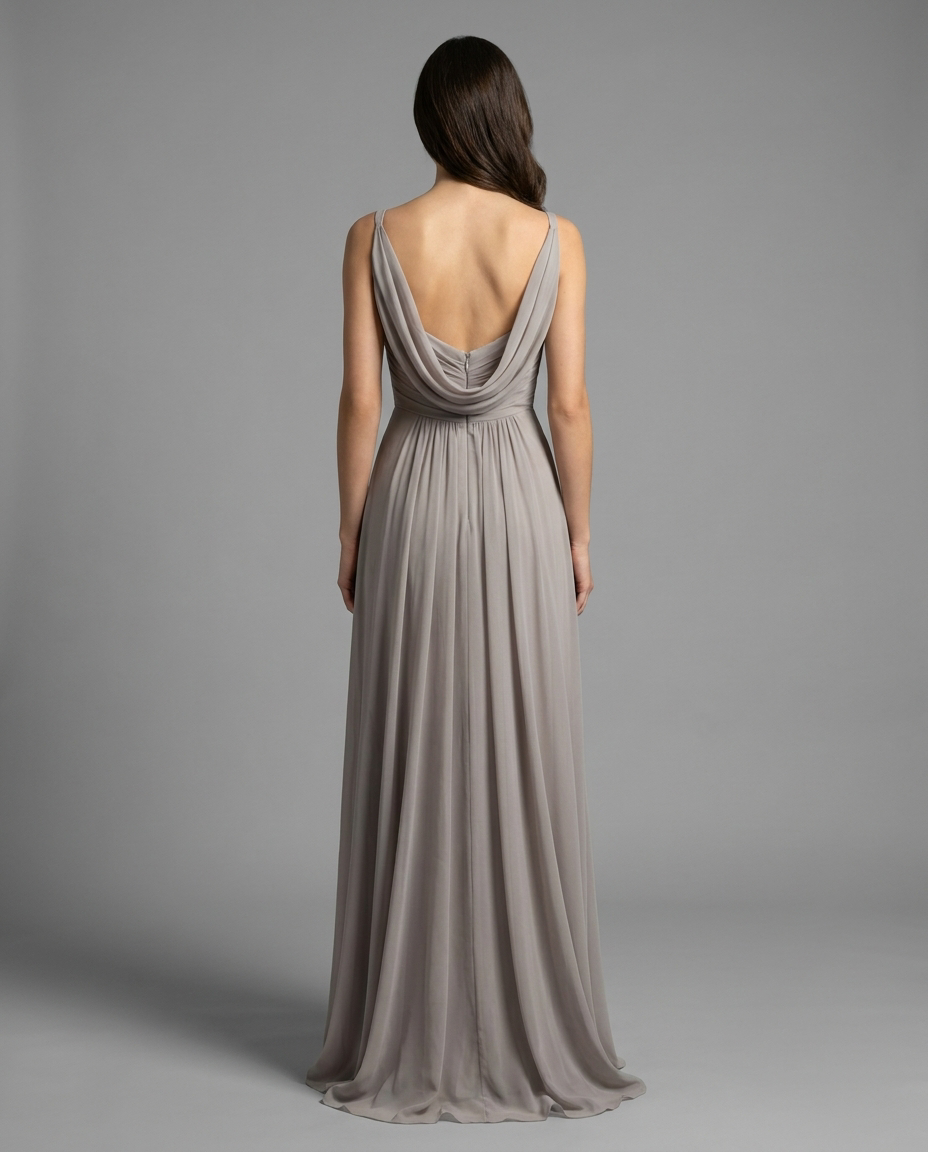 Cowl Neck Chiffon Maxi Dress