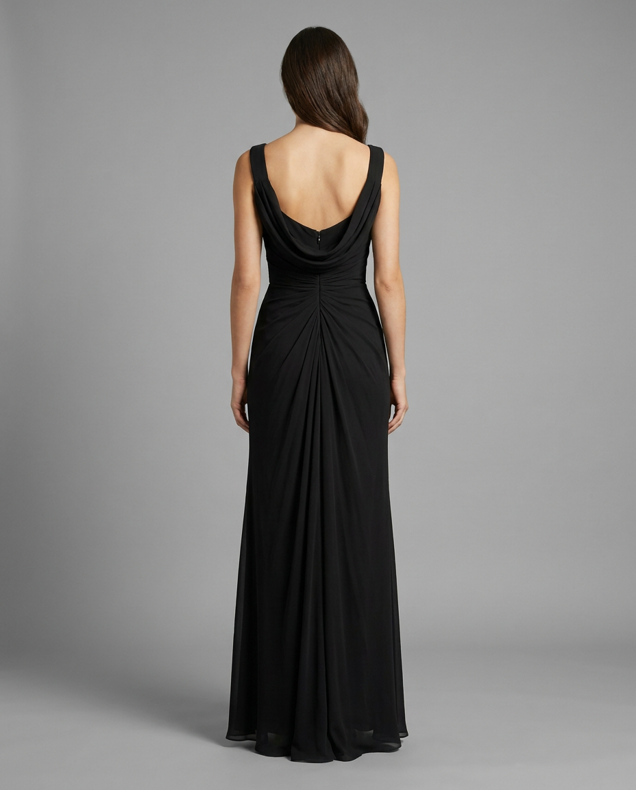 Cowl Neck Chiffon Maxi Dress