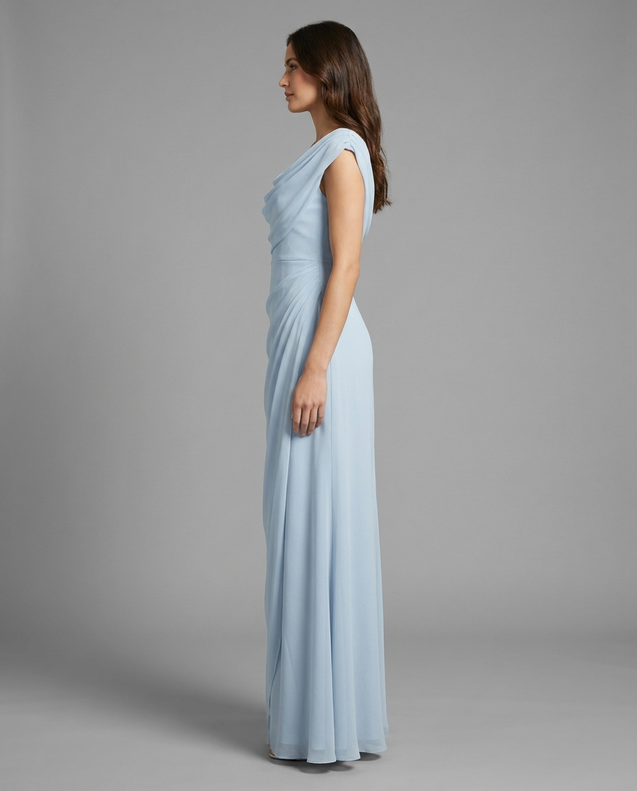 Cowl Neck Chiffon Maxi Dress