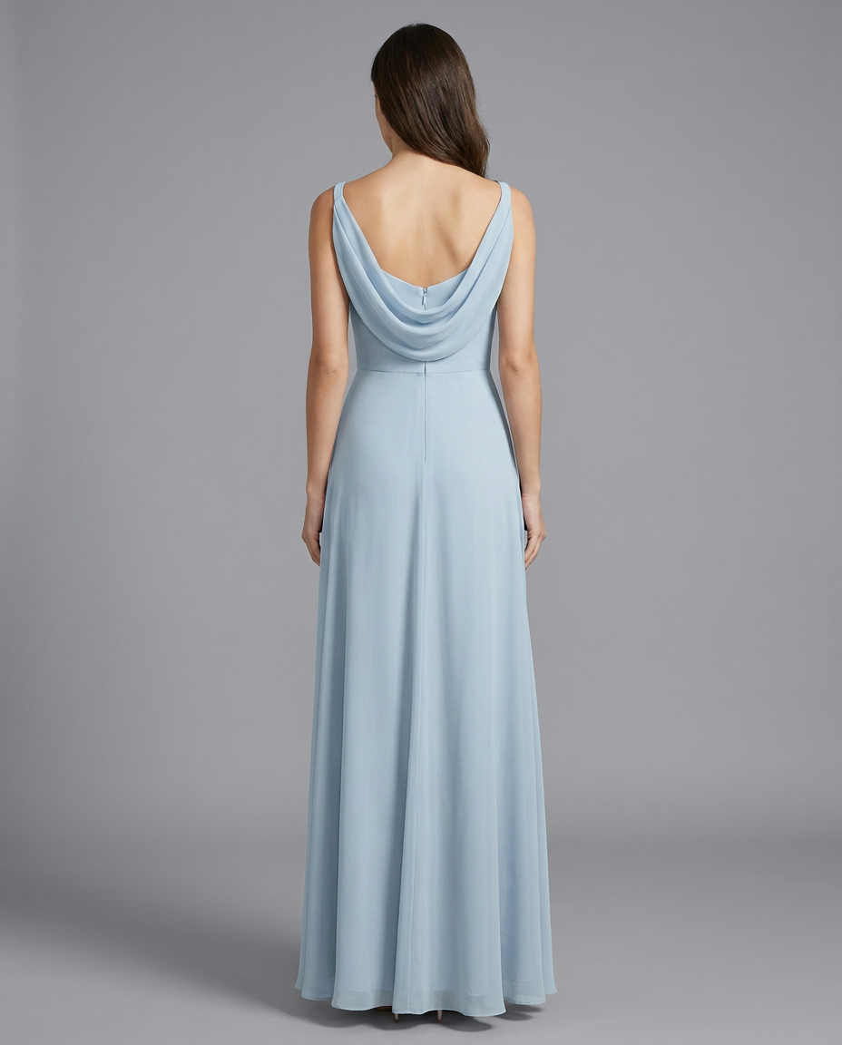 Cowl Neck Chiffon Maxi Dress
