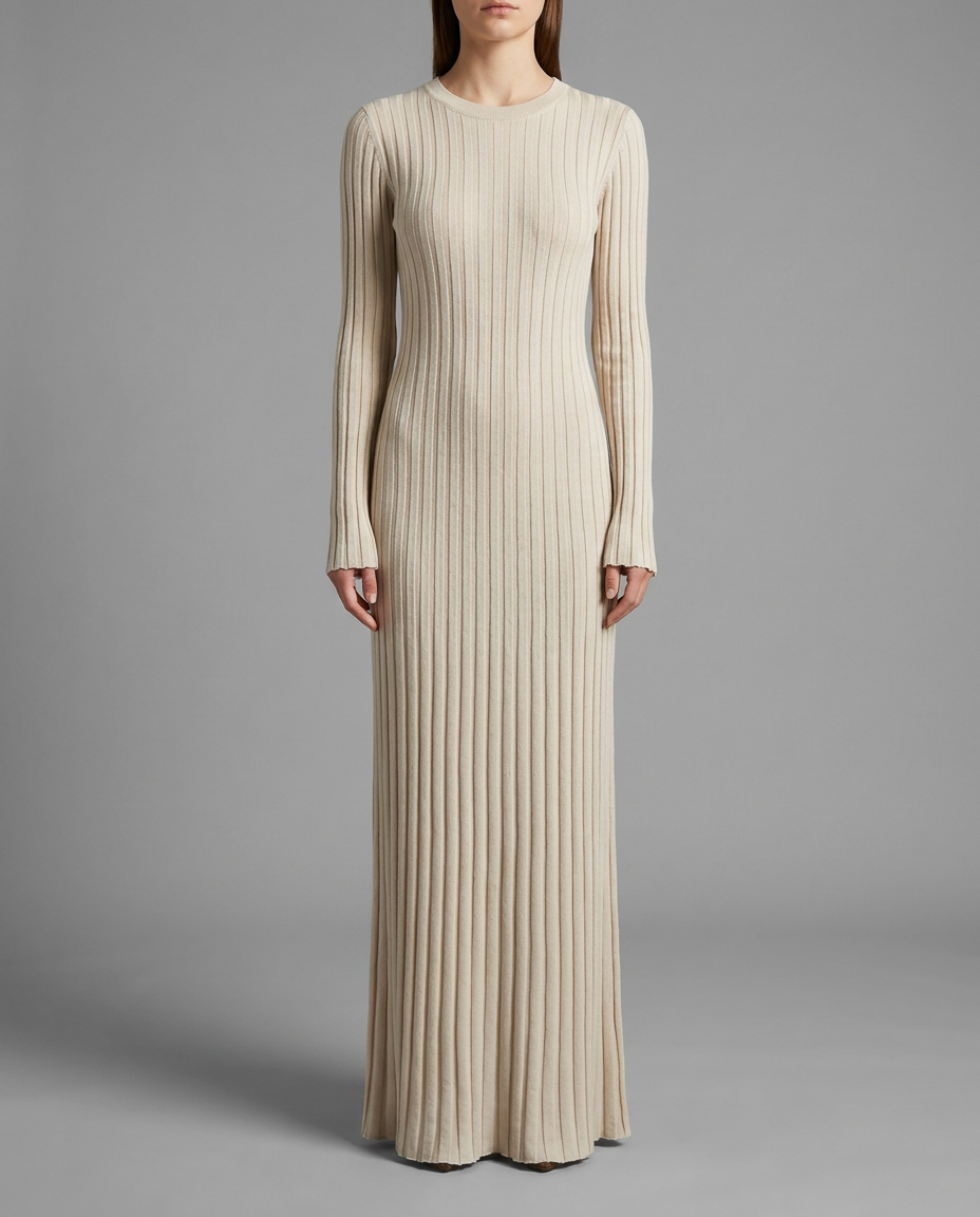 Wide Rib Maxi Knitted Dress