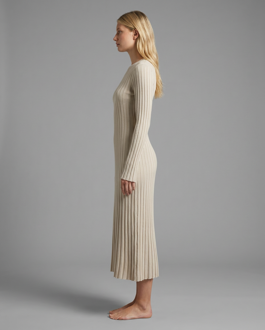 Wide Rib Maxi Knitted Dress