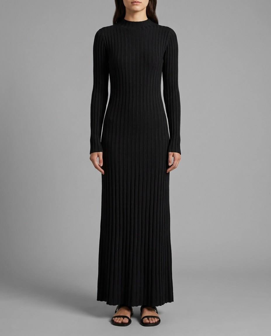 Wide Rib Maxi Knitted Dress