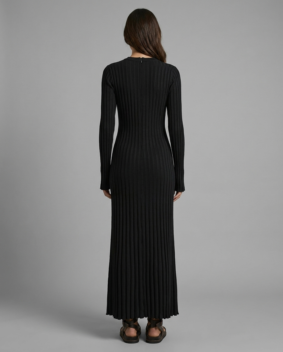 Wide Rib Maxi Knitted Dress