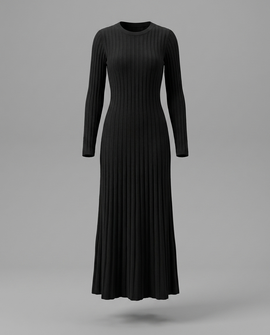 Wide Rib Maxi Knitted Dress